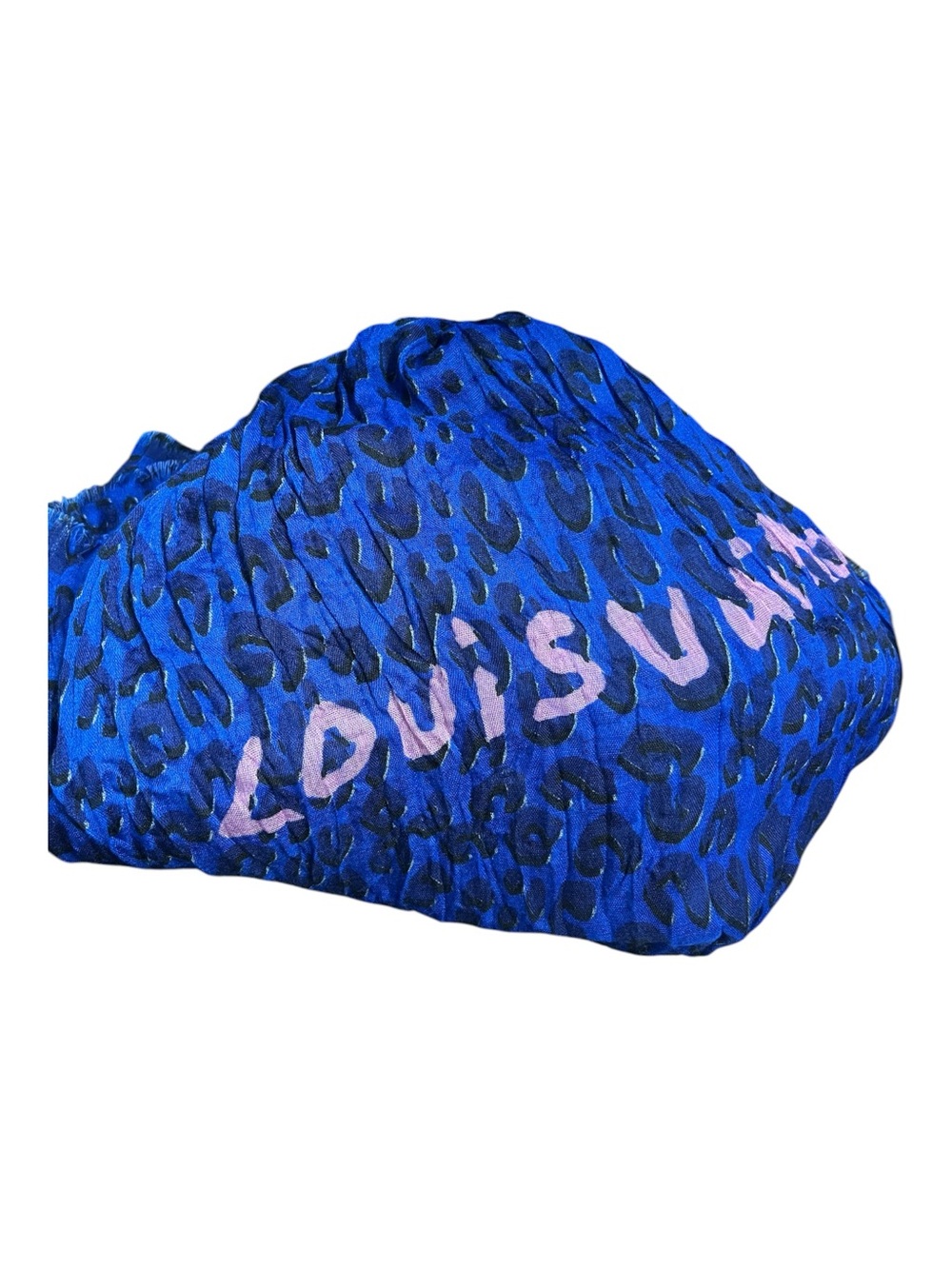 Rare Louis Vuitton x Stephen Sprouse Leopard Scarf Shawl Blue Pink